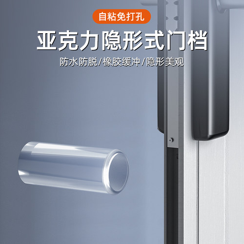 门吸免打孔透明隐形防撞门挡器门后门阻防盗门大门入户门加长门顶