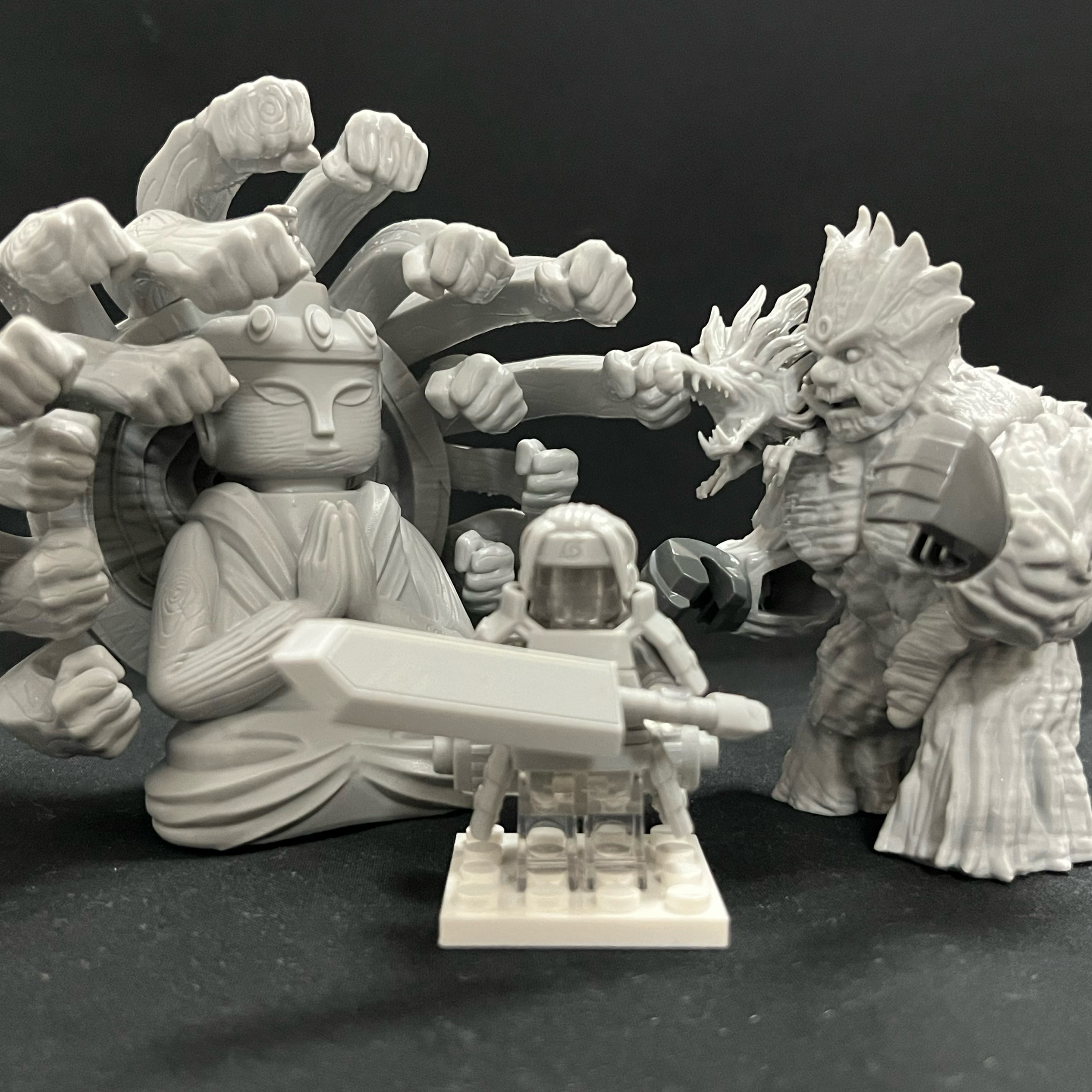 火影忍者系列初代真数千手柱间仙遁佛3d打印玩具游戏白模手办地台