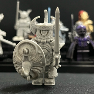 艾尔登法环系列熔炉骑士守卫剑盾3D打印积木人仔玩具游戏兼容白模