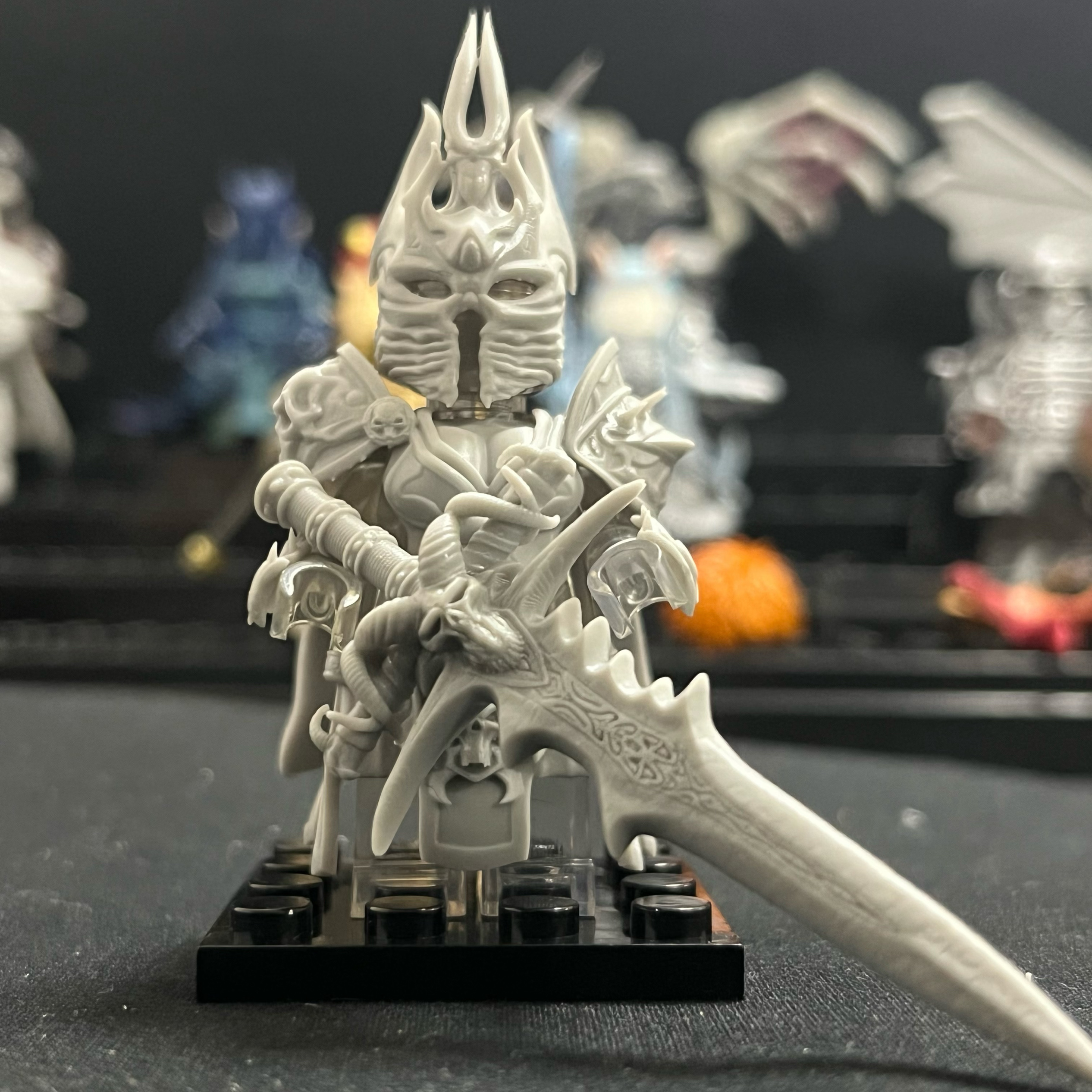 魔兽世界系列女巫妖王阿尔萨斯3D打印积木人仔玩具游戏白模玩周边