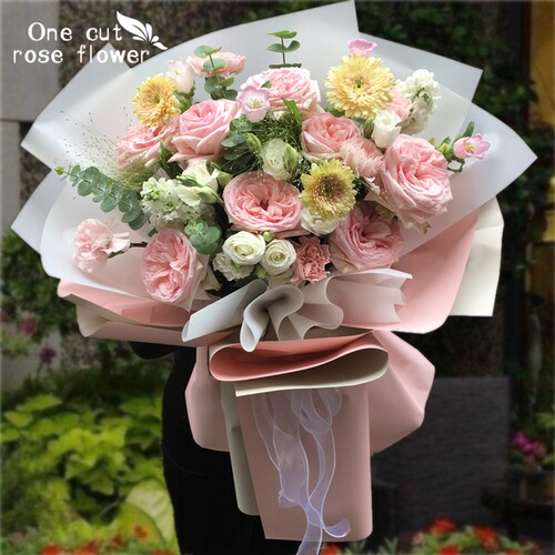 杭州鲜花速递同城玫瑰花绣球桔梗花混搭花束生日订送花店上门爱人 - 封面