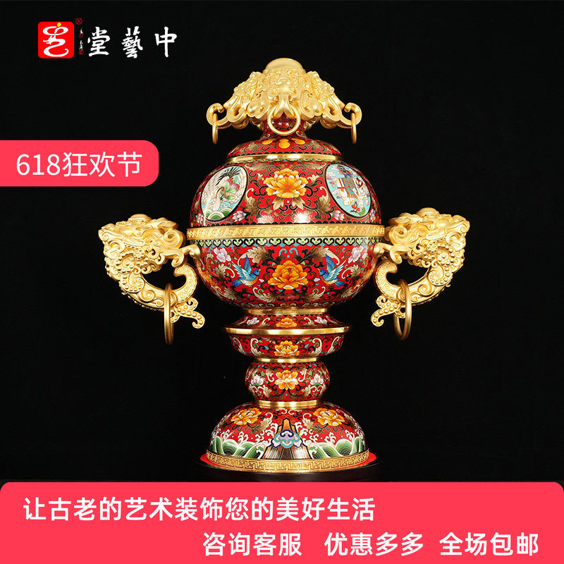 景泰蓝摆件《景泰六绝盛世尊》戴嘉林霍铁辉钟连盛等大师玄关客厅