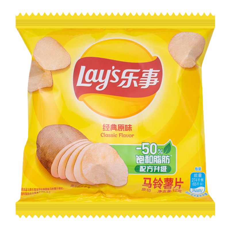 樂事薯片原味12g*32小包裝整箱休閑小吃辦公室解饞大禮包零食