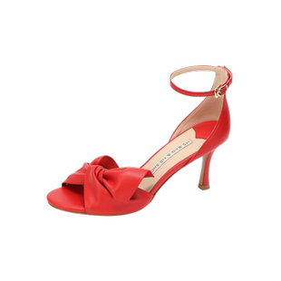 包小姐与鞋先生夏法兰西红细高跟一字带凉鞋女241118