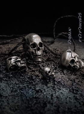 骷髅头路西法黑暗撒旦做旧项坠