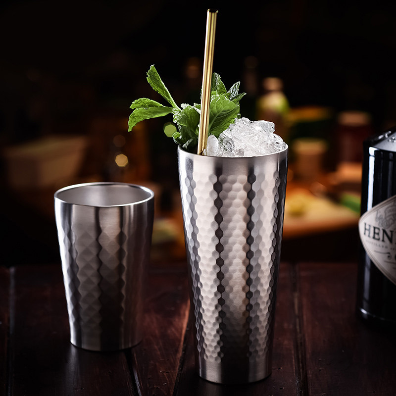 MrSlim 304不锈钢啤酒杯锤纹鞠丽普鸡尾酒杯家用水杯餐厅饮料杯,餐饮具,鸡尾酒杯,淘宝优惠券,粉丝福利购,淘宝优惠卷