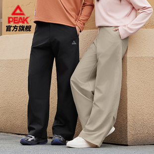 情侣运动通勤直筒裤 匹克针织长裤 新款 冬季 女 男休闲宽松弯刀裤