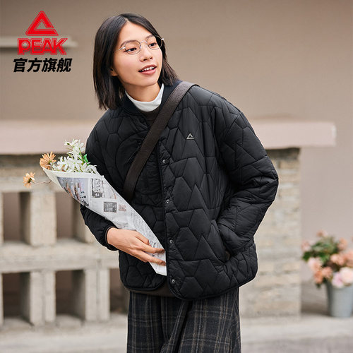匹克薄棉衣女士保暖运动棉服防风运动外套休闲开衫棒球服休闲百搭