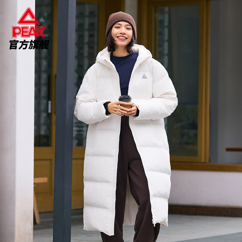 匹克驭热科技长款羽绒服三防科技男女连帽保暖加厚运动服DF544111