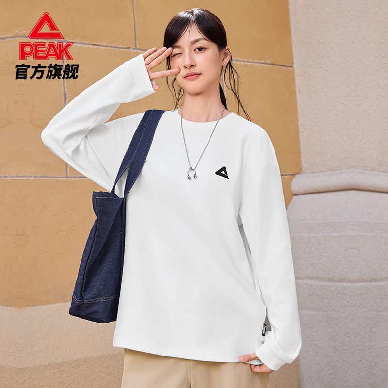匹克运动长袖男女速干圆领卫衣长T休闲百搭通勤情侣上衣长袖卫衣
