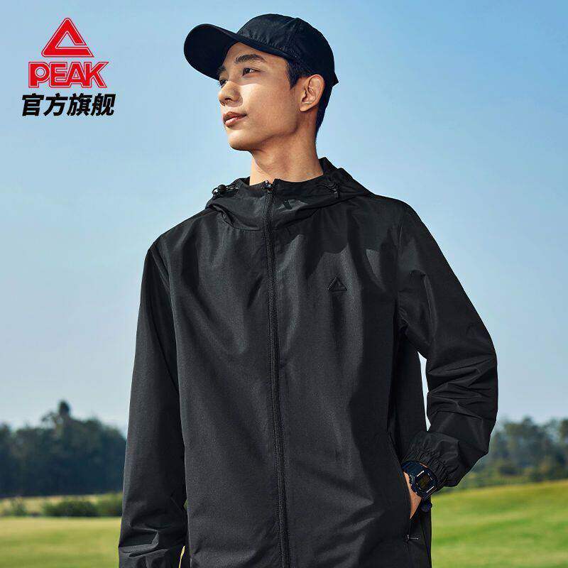 匹克驭水科技外套2026男士梭织防泼水防风防晒运动风衣连帽上衣男