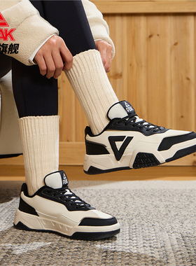 匹克棉鞋男黑白板鞋女加绒加棉保暖百搭休闲鞋子二棉鞋DM440217