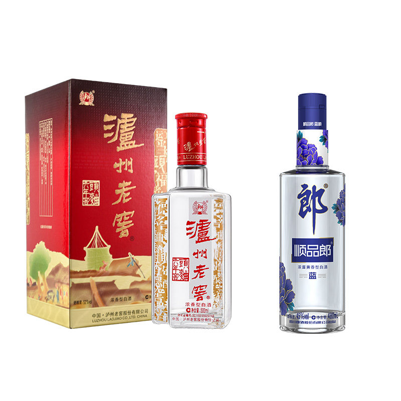 泸州老窖六年窖头曲52°500ML+郎酒 顺品郎(蓝顺) 45°480ML属于什么档次？