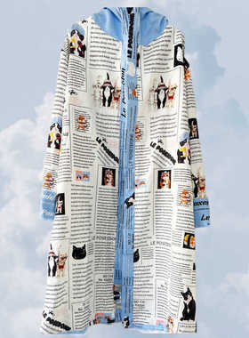 海王甜心原创印花可爱猫咪游泳装备速干浴袍浴巾海边不沾沙