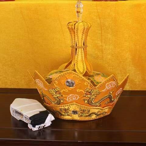 特卖寺院用品道具唐僧帽五佛帽和尚僧法帽毗卢帽五佛冠法师帽包邮