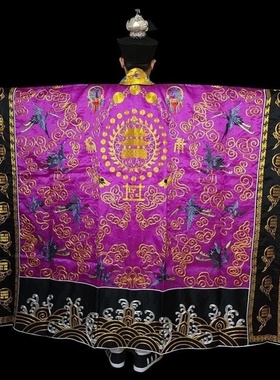 特卖紫色云鹤法衣薄款金线刺绣法服道袍法袍仙鹤绛衣高功道服道衣