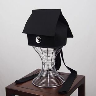 特卖武当道士庄子巾帽子太极图纯阳巾八卦图案法师帽子道袍布帽方