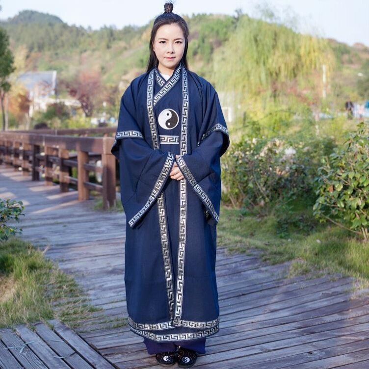 特卖武当道法衣道袍长袍长褂太极服女两件套男道衣道士服装法衣披