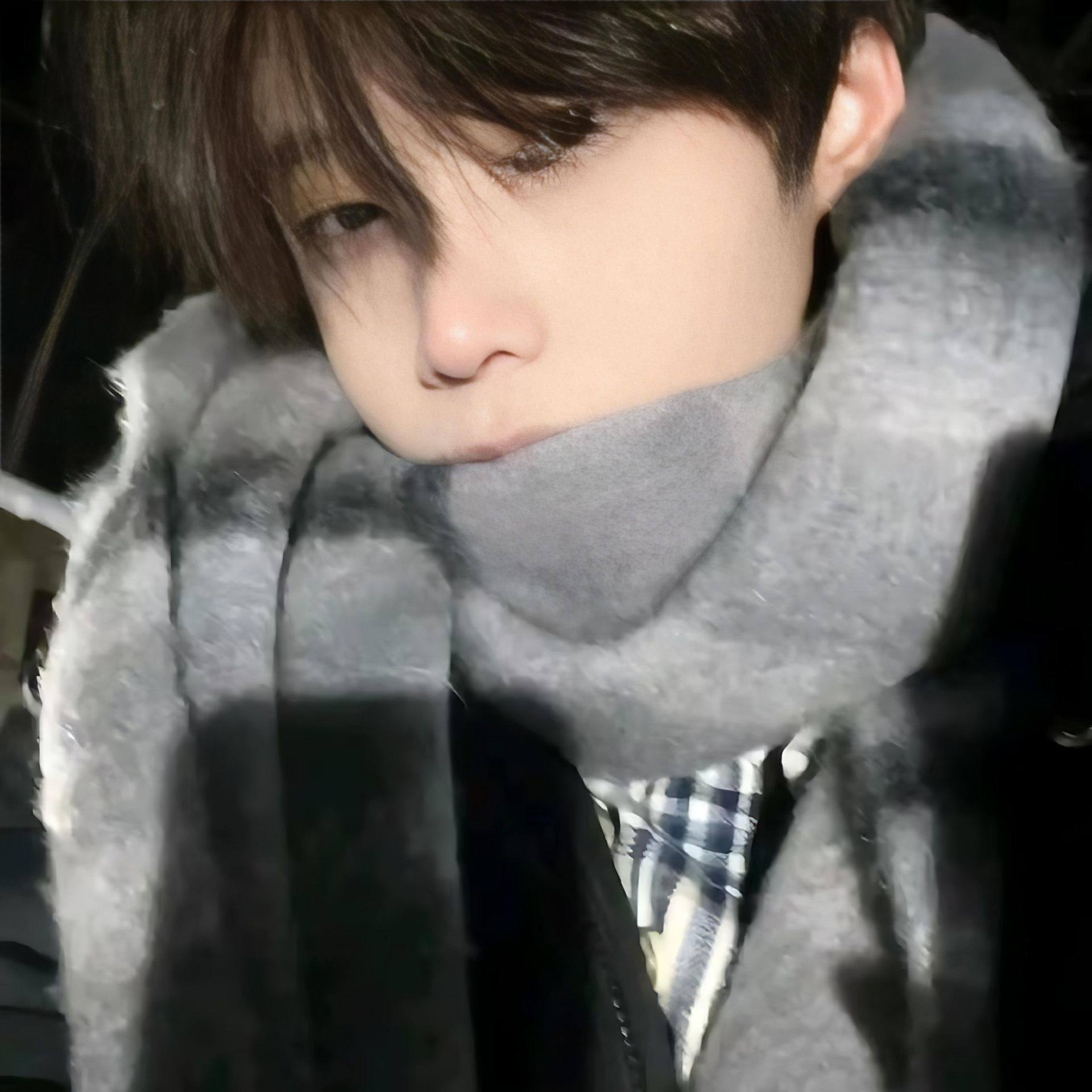 针织条纹围巾男生冬季加厚保暖护肩复古氛围感韩系披肩防寒慵懒风