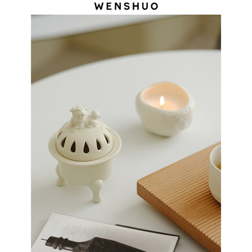 WENSHUO新中式狮子香炉创意摆件