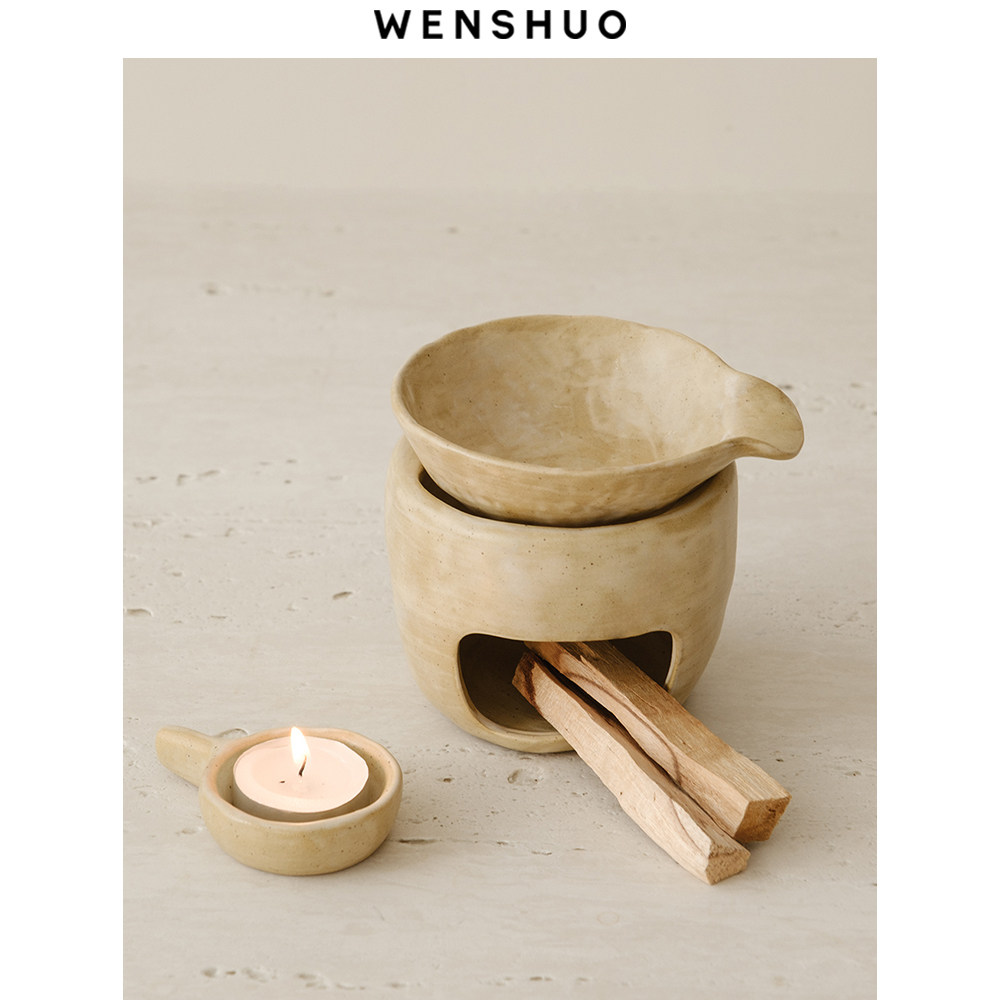 WENSHUO  侘寂风陶瓷熏香炉烘烤炉烤茶扩香炉香薰炉圣木冥想瑜伽,家居饰品,香薰炉,淘宝优惠券,粉丝福利购,淘宝优惠卷