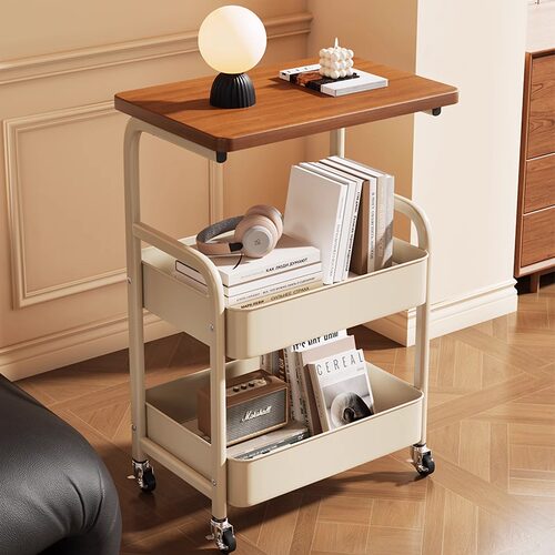 可移动小推车沙发边几床边置物架高茶几桌子客厅零食出租屋床头柜
