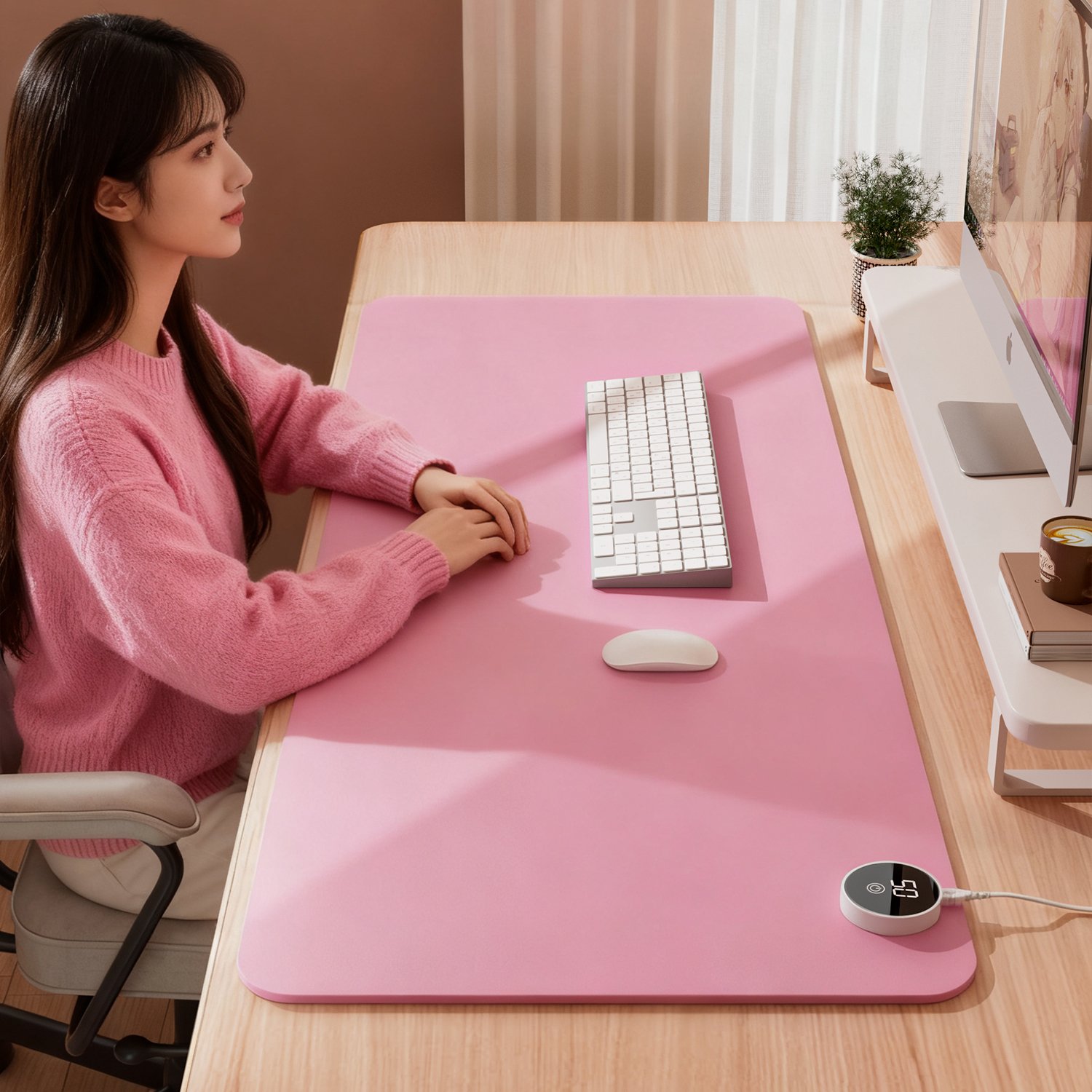 办公室加热鼠标垫超大电发热冬天暖桌垫书桌面垫学生写字暖手垫子