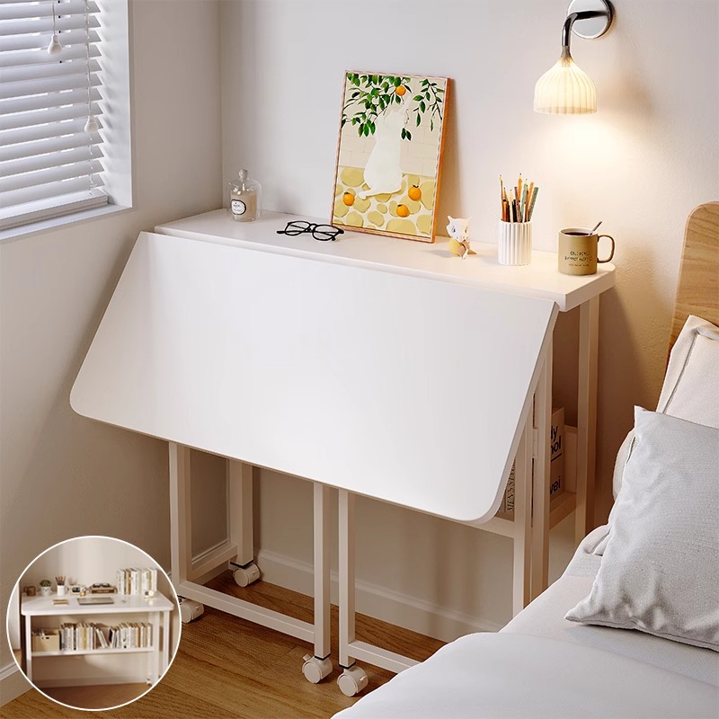 可移动折叠书桌学生家用电脑桌卧室小户型床边学习桌子简易办公桌