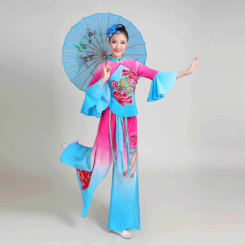 新款秧歌服演出服古典舞2022新款中老年广场舞成人扇子舞腰鼓表演