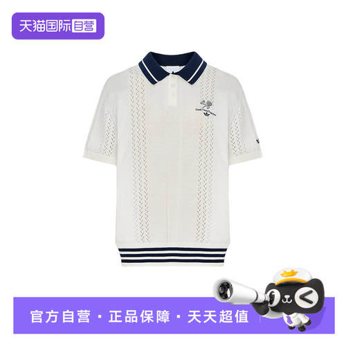 【自营】adidas阿迪达斯三叶草学院风镂空T恤男短袖POLO衫 KW5680