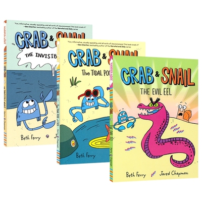 【自营】Crab and Snail The Invisible Whale 螃蟹和蜗牛01-03 隐身的鲸鱼 幽默漫画桥梁书 暖心友谊 英语课外读物 英文原版
