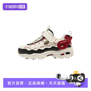 【自营】Skechers斯凯奇飞马男女童老爹鞋红色运动鞋319104L/WBK