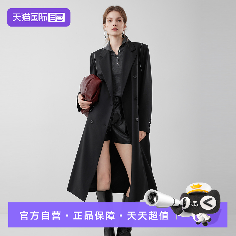 ELLE撞色廓形长款西装外套