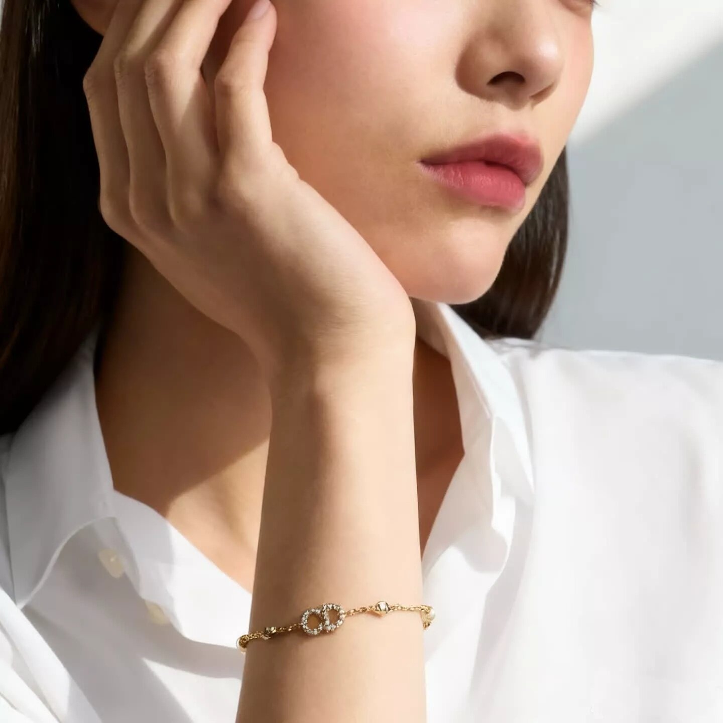 【自营】中古99新 Dior 迪奥 未使用时尚金色百搭款女士手链手饰