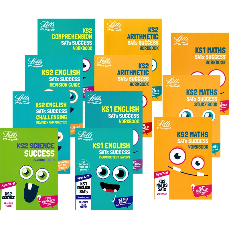 【自营】Letts 攻克 SATs考试系列小学英语数学科学 KS1 KS2 SATs Success workbook+Revision Guide 英文原版指导手册 练习测试题