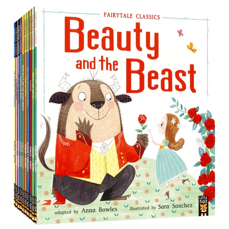 【自营】Fairytale Classics 经典童话故事绘本10册袋装 儿童英语早教启蒙 亲子睡前读物 睡美人 阿拉丁 白雪公主 英文原版