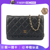 中古85新CHANEL香奈儿经典 自营 链条钱黑羊皮链条钱AP0250包包