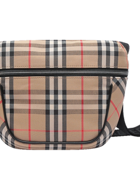 【自营】BURBERRY/博柏利男款织物格纹单肩斜挎包 8062945单肩包