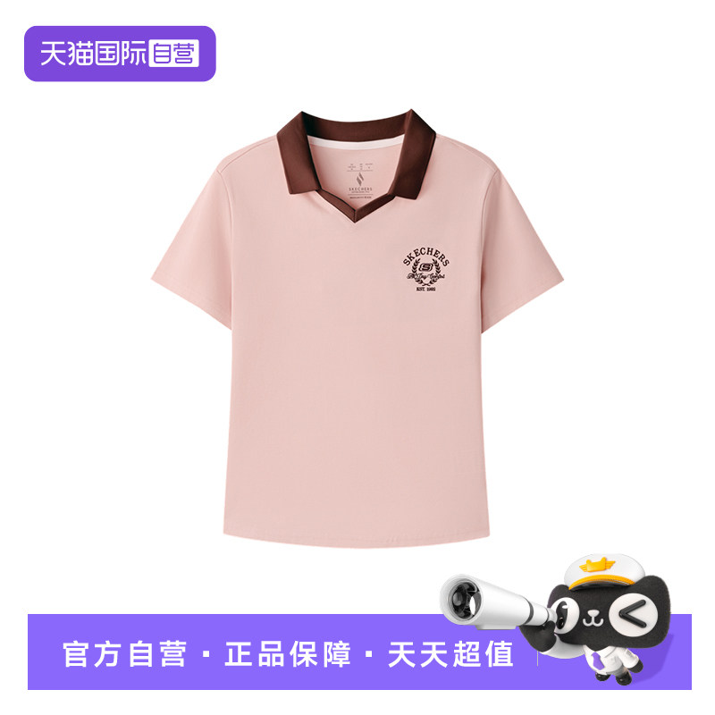 【自营】Skechers斯凯奇女士针织短袖休闲POLO衫L226W035/01DD图片