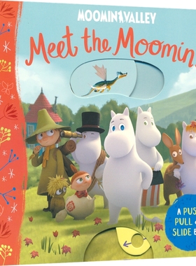 【自营】Moomin Valley Meet The Moomins!  姆明山谷 遇见姆明 推拉机关操作书 芬兰3D动画改编 幼儿启蒙读物  纸板绘本 英文原版