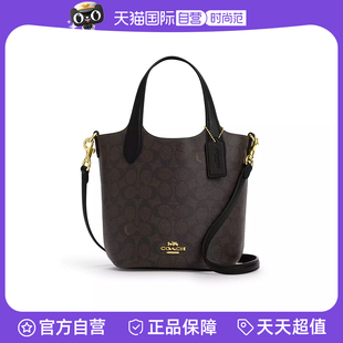 蔻馳女包水桶包新款 自營 COACH 手提單肩斜挎包皮質(zhì)純色手提包