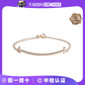 自营 中古95新蒂芙尼T微笑镶钻手链钻石中号750黄金16cm手链