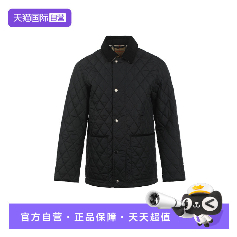 【自营】BURBERRY/博柏利男士菱格绗缝拉链翻领防寒外套秋冬夹克