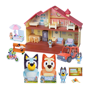 【自营】Bluey布鲁伊动画片 周边毛绒玩偶玩具圣诞盲盒玩具屋摆件