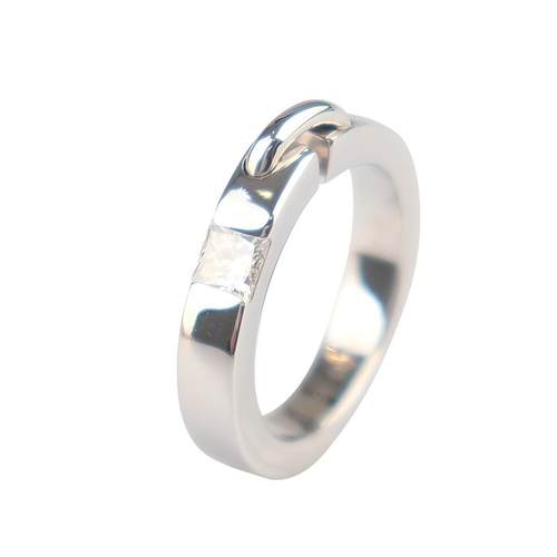 【自营】中古95新CHAUMET(尚美)Liens Evidence 公主方切钻石戒指