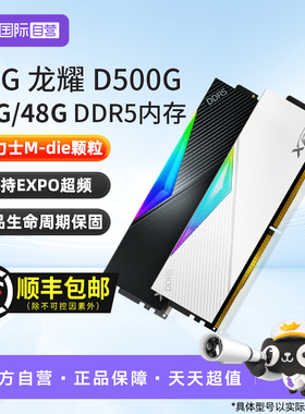 【自营】威刚XPG D500G龙耀DDR5内存条6000CL28台式机电脑24G/48G