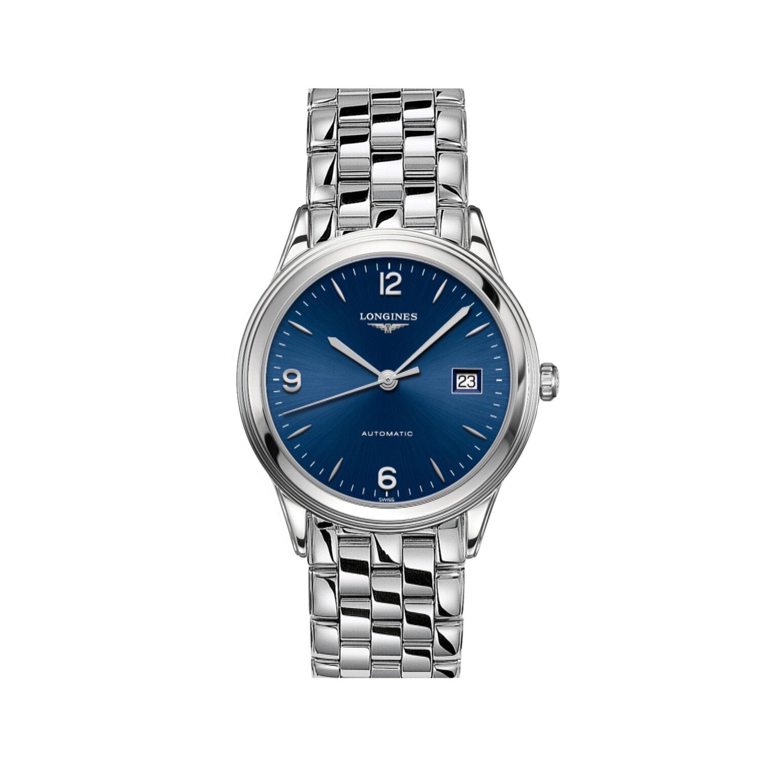 【自营】中古99新浪琴/军旗系列/36mm/半数字刻度/蓝盘钢带/男表