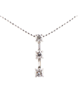 【自营】中古95新日本进口商品3颗钻石K18白金45cm项链