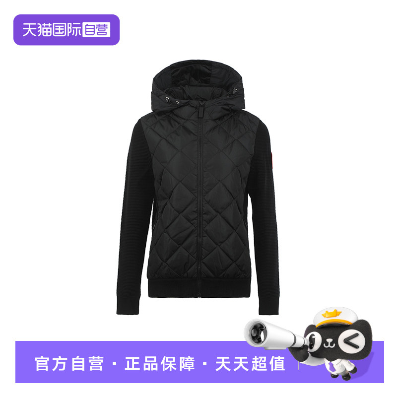 【自营】Canada Goose加拿大鹅女款羊毛拼接连帽菱格羽绒夹克外套