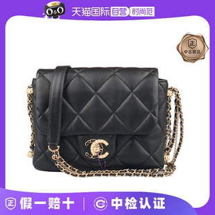 中古9新CHANEL香奈儿CRUSH珍珠鸳鸯扣口盖斜挎包AS2588 自营